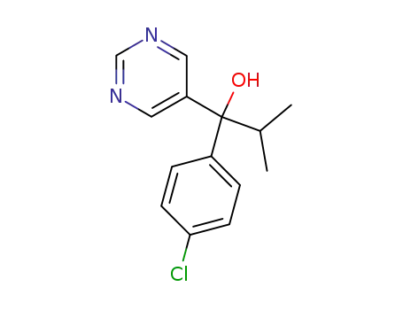 Molecular Structure of 55283-69-7 (1-(4-chlorophenyl)-2-methyl-1-pyrimidin-5-yl-propan-1-ol)