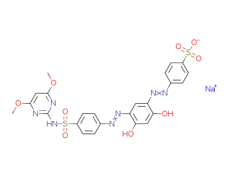 Molecular Structure of 1312665-60-3 (C<sub>24</sub>H<sub>20</sub>N<sub>7</sub>O<sub>9</sub>S<sub>2</sub><sup>(1-)</sup>*Na<sup>(1+)</sup>)