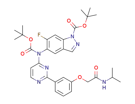 tert-butyl 5-((tert-butoxycarbonyl)(2-(3-(2-(isopropylamino)-2-oxoethoxy)phenyl)pyrimidin-4-yl)amino)-6-fluoro-1H-indazole-1-carboxylate