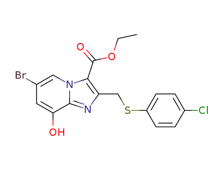 ethyl 6-bromo-2-((4-chlorophenylthio)methyl)-8-hydroxyimidazo[1,2-a]pyridine-3-carboxylate