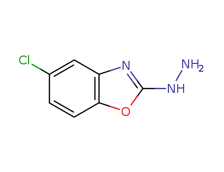 64037-22-5,5-CHLOROBENZOXAZOL-2-YL-HYDRAZINE,2(3H)-Benzoxazolone,5-chloro-, hydrazone (9CI); Benzoxazole, 5-chloro-2-hydrazino- (7CI); NSC 24969