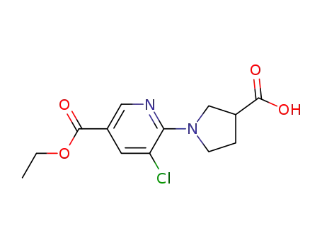 1-[3-chloro-5-(ethoxycarbonyl)pyridin-2-yl]pyrrolidine-3-carboxylic acid