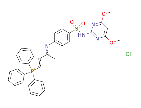 {(E)-3-[(E)-4-(4,6-Dimethoxy-pyrimidin-2-ylsulfamoyl)-phenylimino]-but-1-enyl}-triphenyl-phosphonium; chloride