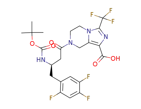 Molecular Structure of 1174039-19-0 ((R)-7-[3-tertbutoxycarbonylamino-4-(2,4,5-tri-fluorophenyl)butyryl]-3-trifluoromethyl-5,6,7,8-tetrahydro-imidazo[1,5-a]pyrazine-1-carboxylic acid)