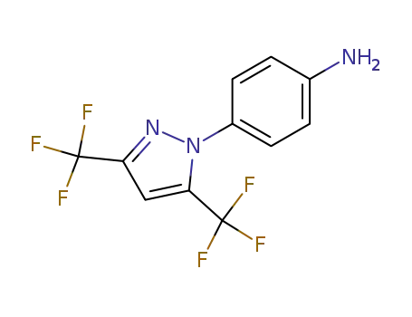 Molecular Structure of 123066-64-8 (4-(3,5-bis(trifluoromethyl)-1H-pyrazol-1-yl)-phenylamine)