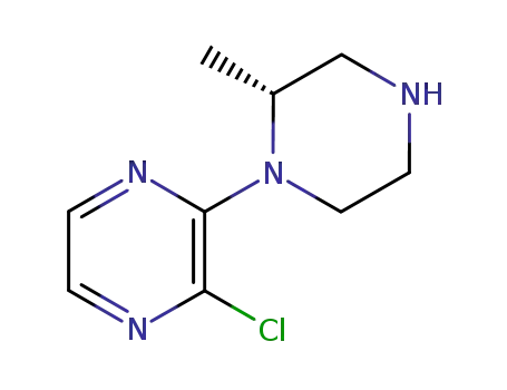 Molecular Structure of 313657-76-0 ((2R)-1-(3-CHLORO-2-PYRAZINYL)-2-METHYLPIPERAZINE)