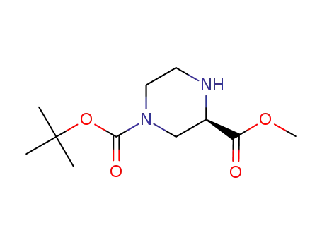 Molecular Structure of 438631-77-7 ((R)-4-N-Boc-piperazine-2-carboxylic acid methyl ester)