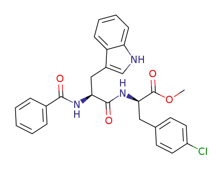 Molecular Structure of 1435265-79-4 (N-(N-benzoyl-L-tryptophanyl)-para-chloro-D-phenylalanine methyl ester)