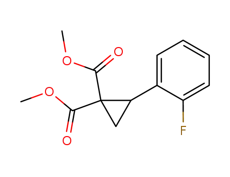 Molecular Structure of 1110700-49-6 (dimethyl 2-(2-fluorophenyl)cyclopropane-1,1-dicarboxylate)