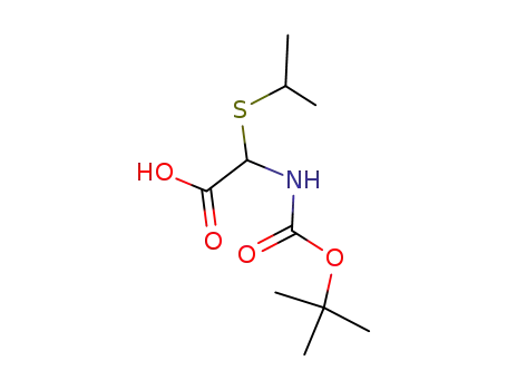 Molecular Structure of 138219-41-7 (Acetic acid, [[(1,1-dimethylethoxy)carbonyl]amino][(1-methylethyl)thio]-)