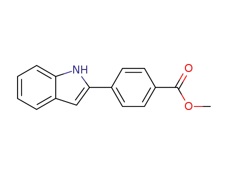 Molecular Structure of 485321-10-6 (BENZOIC ACID, 4-(1H-INDOL-2-YL)-, METHYL ESTER)