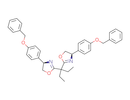 Molecular Structure of 468732-53-8 (Oxazole,
2,2'-(1-ethylpropylidene)bis[4,5-dihydro-4-[4-(phenylmethoxy)phenyl]-,
(4R,4'R)-)