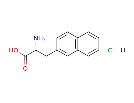 Molecular Structure of 122745-11-3 ((R)-2-Amino-3-(2-naphthalenyl)propanoic acid hydrochloride)