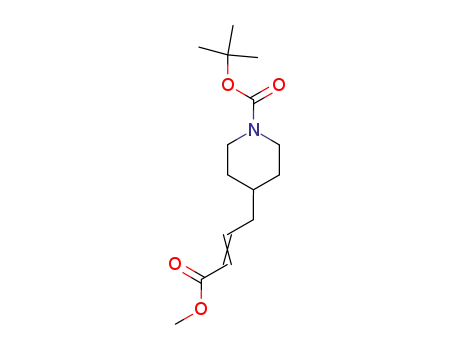 Molecular Structure of 142355-80-4 (1-Boc-4-(4-Methoxy-4-oxo-2-butenyl)piperidine)