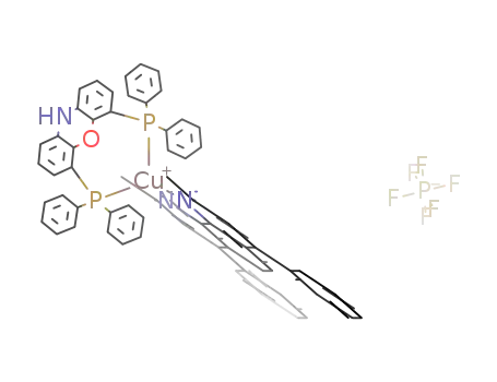 Molecular Structure of 1421057-56-8 ([Cu(bathocuproine)(4,6-bis(diphenylphosphino)-10H-phenoxazine)]PF<sub>6</sub>)