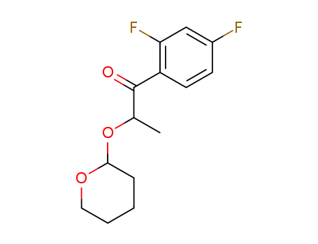 Molecular Structure of 132563-81-6 (1-(2,4-difluorophenyl)-2-(tetrahydropyranyloxy)propan-1-one)