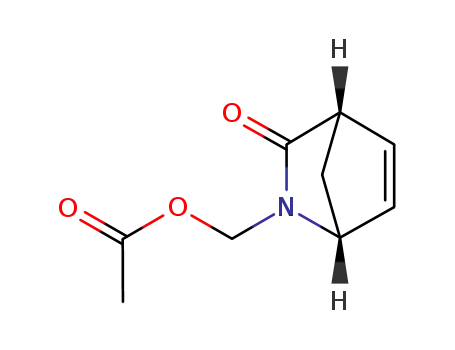 Molecular Structure of 157732-11-1 ((1R,4S)-N-acetoxymethyl-2-azabicyclo[2.2.1]hept-5-en-3-one)