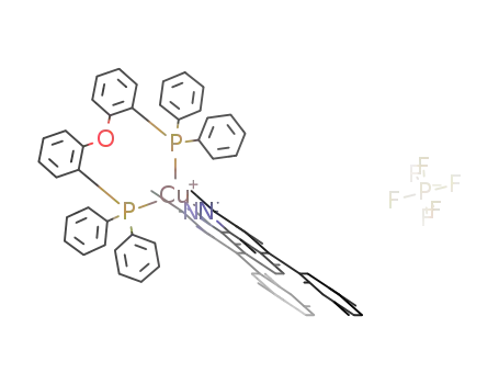 Molecular Structure of 1421057-27-3 (2,9-dimethyl-4,7-diphenyl-1,10-phenanthroline bis[(2-diphenyl-phosphino)phenyl]ether copper(I) hexafluorophosphate)