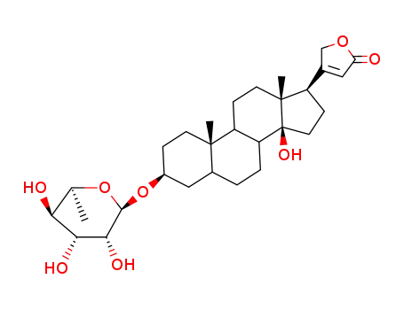 Molecular Structure of 3080-19-1 (3β-[(6-Deoxy-α-D-allopyranosyl)oxy]-14-hydroxy-5α-card-20(22)-enolide)