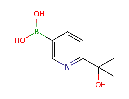 Molecular Structure of 1088496-42-7 (6-(2-Hydroxypropan-2-yl)pyridin-3-ylboronic acid)