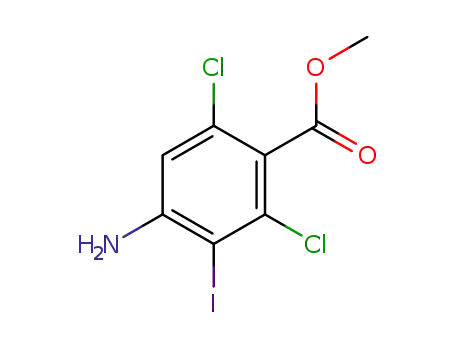 Molecular Structure of 1613730-11-2 (methyl 4-amino-2,6-dichloro-3-iodobenzoate)