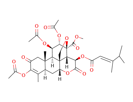 Molecular Structure of 55812-88-9 (3,11,12-Tri-O-acetylbruceantin)