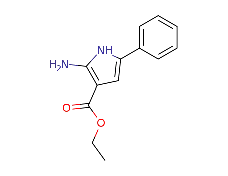 Molecular Structure of 111222-40-3 (1H-Pyrrole-3-carboxylic acid, 2-amino-5-phenyl-, ethyl ester)