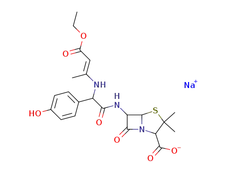 Sodium; 6-[2-((E)-2-ethoxycarbonyl-1-methyl-vinylamino)-2-(4-hydroxy-phenyl)-acetylamino]-3,3-dimethyl-7-oxo-4-thia-1-aza-bicyclo[3.2.0]heptane-2-carboxylate