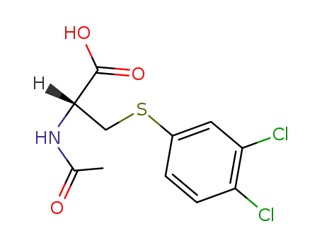 Molecular Structure of 13443-69-1 (Alanine, N-acetyl-3-((3,4-dichlorophenyl)thio)-)