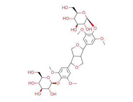Molecular Structure of 79484-75-6 ([(1S,3aR,4S,6aS)-Tetrahydro-1H,3H-furo[3,4-c]furan-1,4-diyl]bis(2,6-dimethoxy-4,1-phenylene)bis-beta-D-glucopyranoside)