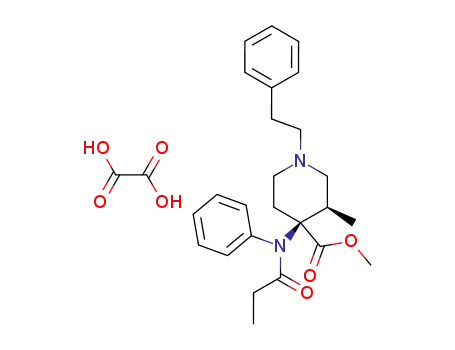 Molecular Structure of 61380-41-4 (cis-(-)-4-(methoxycarbonyl)-3-methyl-1-phenethyl-4-(N-phenylpropionylamino)piperidinium hydrogen oxalate)