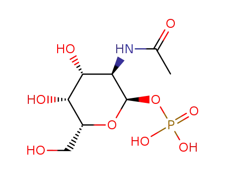 Molecular Structure of 6866-69-9 (N-acetylglucosamine-1-phosphate)