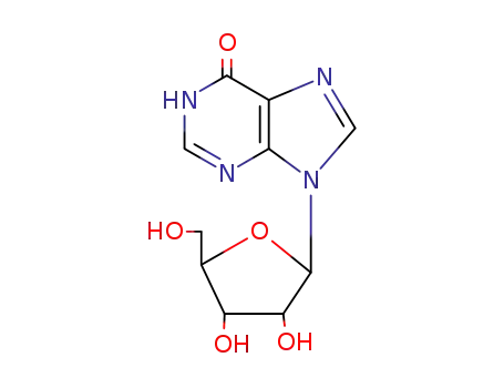 Molecular Structure of 25583-08-8 (6H-Purin-6-one, 9-a-D-arabinofuranosyl-1,9-dihydro-)