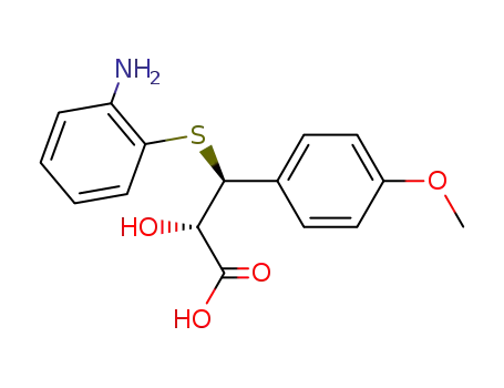 Molecular Structure of 42399-50-8 ([R-(R*,R*)]-3-[(o-aminophenyl)thio]-3-(p-methoxyphenyl)lactic acid)