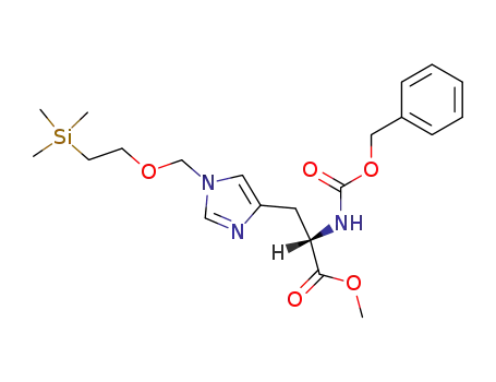 Molecular Structure of 99523-91-8 (N(α)-benzyloxycarbonyl-N(τ)-(2-trimethylsilylethoxy)methyl-L-histidine methyl ester)
