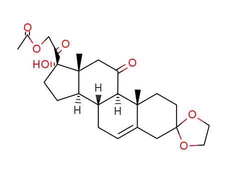 Molecular Structure of 988-16-9 (21-acetoxy-3,3-ethanediyldioxy-17-hydroxy-pregn-5-ene-11,20-dione)