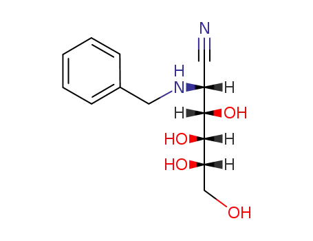 Molecular Structure of 5469-79-4 (2-(benzylamino)-3,4,5,6-tetrahydroxyhexanenitrile (non-preferred name))