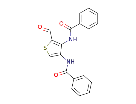 Molecular Structure of 80615-58-3 (Benzamide, N,N'-(2-formyl-3,4-thiophenediyl)bis-)