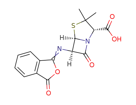 Molecular Structure of 55151-71-8 (6β-(3-oxo-3<i>H</i>-isobenzofuran-1-ylideneamino)-penicillanic acid)