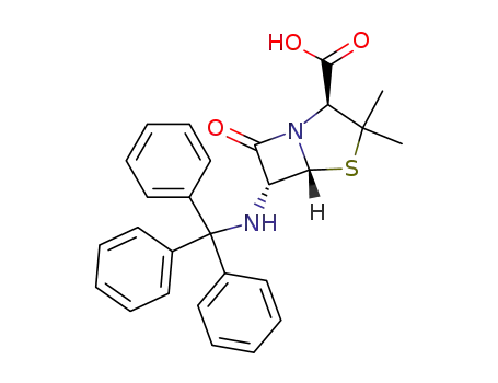 Molecular Structure of 40124-92-3 (6R(β)-tritylaminopenicillanic acid)