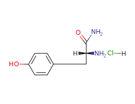 Molecular Structure of 117888-79-6 ((R)-2-Amino-3-(4-hydroxyphenyl)propanamide hydrochloride)