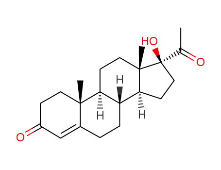 Molecular Structure of 604-09-1 (17alpha-Hydroxyprogesterone)