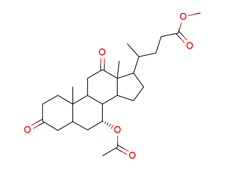 Molecular Structure of 60354-42-9 (methyl (5beta,7alpha)-7-acetoxy-3,12-dioxocholan-24-oate)