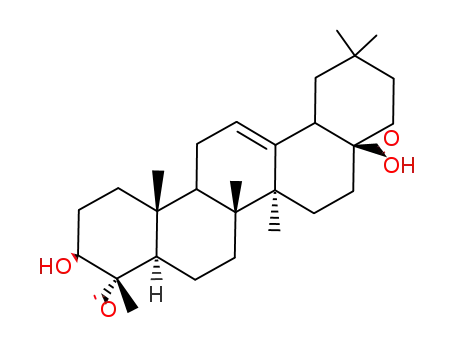 Molecular Structure of 639-14-5 ((3beta,4alpha)-3-hydroxy-23-oxoolean-12-en-28-oic acid)