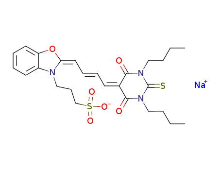 3(2H)-Benzoxazolepropanesulfonic acid, 2-(4-(1,3-dibutyltetrahydro-4,6-dioxo-2-thioxo-5(2H)-pyrimidinylidene)-2-butenylidene)-, sodium salt
