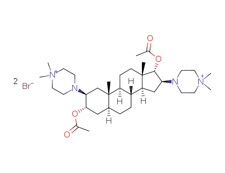 Molecular Structure of 52212-02-9 (4,4'-((2beta,3alpha,5alpha,16beta,17beta)-3,17-Bis(acetyloxy)androstane-2,16-diyl)bis(1,1-dimethyl-piperazinium) dibromide)
