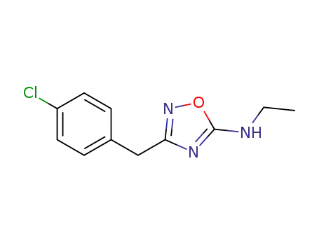 Molecular Structure of 1247600-99-2 (3-(4-chlorobenzyl)-N-ethyl-1,2,4-oxadiazol-5-amine)