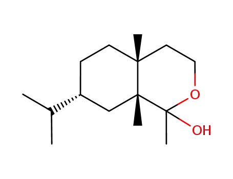 Molecular Structure of 261957-28-2 ((1R,6R,9R)-9-isopropyl-1,2,6-trimethyl-3-oxabicyclo[4.4.0]decan-2-ol)