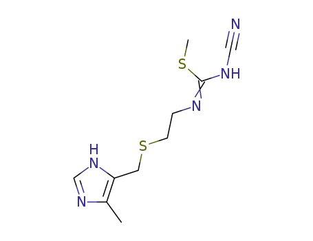 Molecular Structure of 52378-40-2 (N-Cyano-N-[2-(5-methylimidazole-4-methylthio)ethyl]-S-methyl isothiourea)