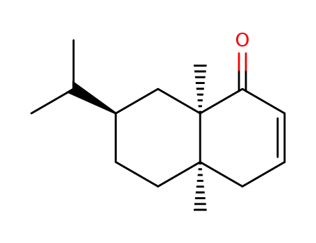 Molecular Structure of 177533-01-6 ((1R,6R,9R)-1,6-dimethyl-9-isopropylbicyclo[4.4.0]dec-3-en-2-one)